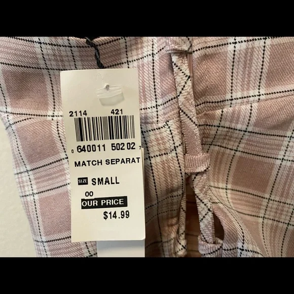 Adjustable plaid spaghetti strap crop top with corset style back - small - NWT - Picture 7 of 7